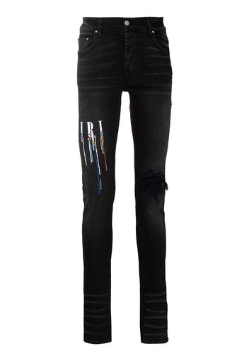 AMIRI logo-embroidered skinny jeans - Nero