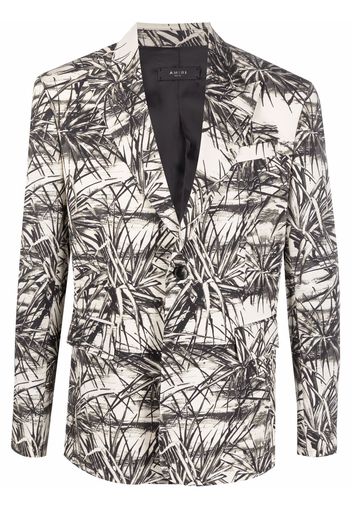 AMIRI palm tree-print single-breasted blazer - Toni neutri