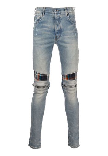 AMIRI mid-rise contrasting-panel skinny jeans - Arancione