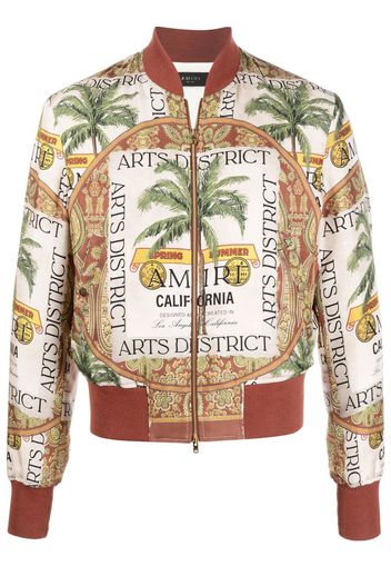 AMIRI graphic-print silk bomber jacket - Toni neutri