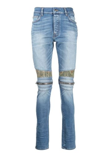 AMIRI paisley-patch skinny jeans - Blu
