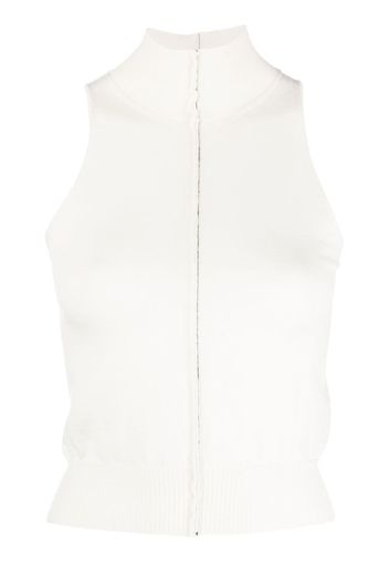 AMIRI raw-hem cashmere knitted top - Bianco