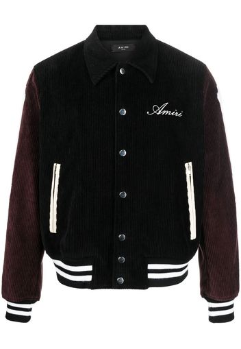 AMIRI panelled corduroy varsity jacket - Nero