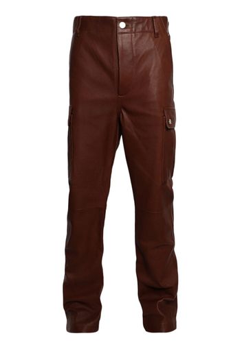 AMIRI flared leather cargo pants - Marrone