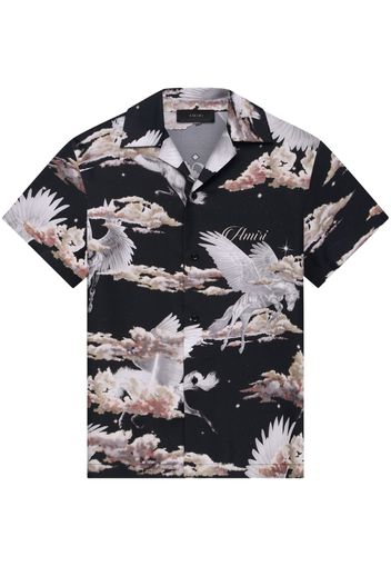 AMIRI Pegasus-print bowling shirt - Nero