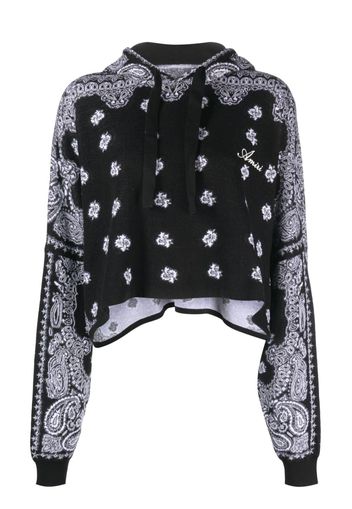 AMIRI Bandana-jacquard knitted hoodie - Nero