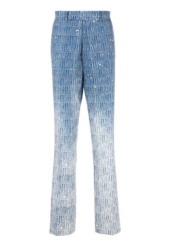 AMIRI logo-print wool-blend trousers - Blu