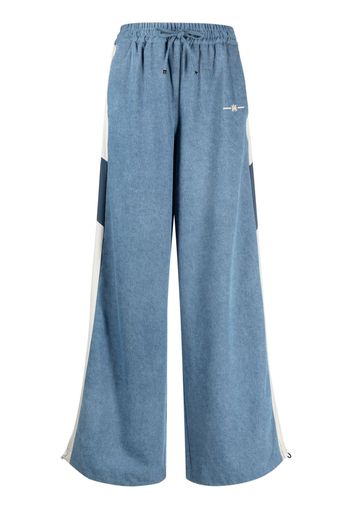 AMIRI MA Chambray logo-embroidered track pants - Blu