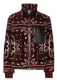 AMIRI AMIRI PRNTED BANDANA POLAR FLEECE JKT RE - Rosso