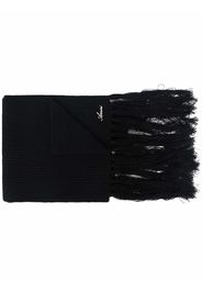 AMIRI embroidered-logo fringed cashmere scarf - Nero