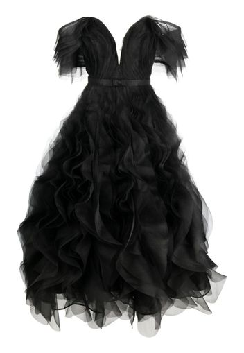 Ana Radu fully-ruffled maxi dress - Nero