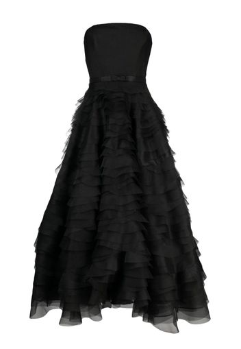 Ana Radu ruffled corset-style midi dress - Nero