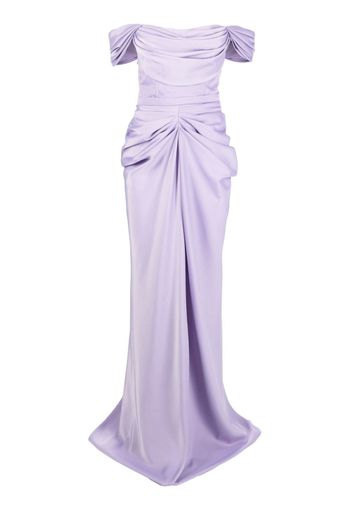 Ana Radu off-shoulder satin maxi dress - Viola