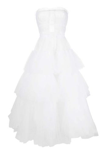 Ana Radu strapless tulle maxi dress - Bianco