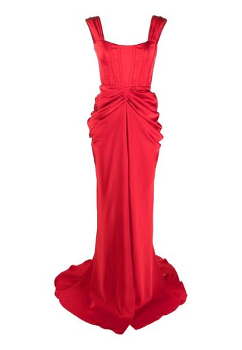 Ana Radu ruched flared gown - Rosso