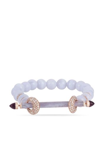 Ananya Bracciale di perline in oro rosa 18kt con pietra