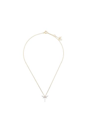 18kt yellow gold and diamond Mini Dragonfly necklace