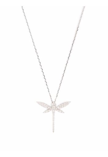 Anapsara 18kt white gold Dragonfly diamond pendant necklace - Argento