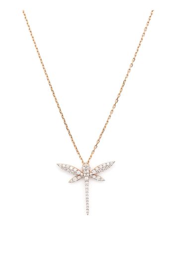 Anapsara Collana Mini Dragonfly in oro giallo 18kt con diamanti