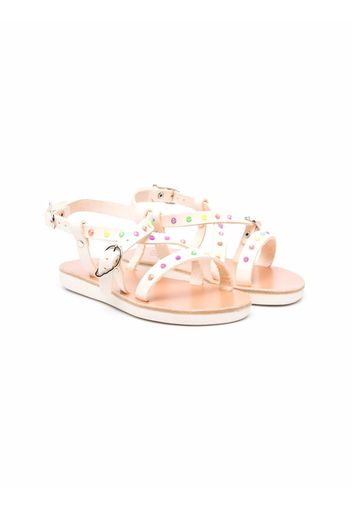 ANCIENT GREEK SANDALS KIDS Sandali con cristalli Little Sofia - Bianco