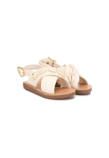 shell detail sandals