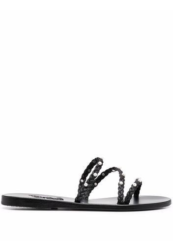 Ancient Greek Sandals Ekaterini pearl-embellished sandals - Nero