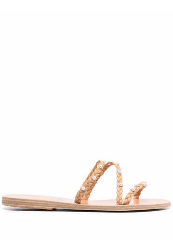 Ancient Greek Sandals Ekaterini pearl leather sandals - Toni neutri