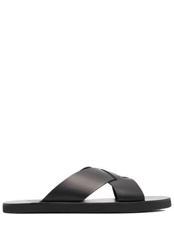 Ancient Greek Sandals Sandali slides Bios con design a incrocio - Nero