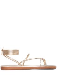 gold string leather sandals