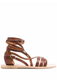 Ancient Greek Sandals Satira gladiator leather sandals - Marrone