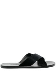 Ancient Greek Sandals Kritonas leather slides - Nero