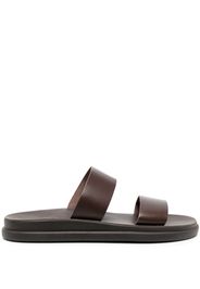 Ancient Greek Sandals Nicos leather slides - Marrone