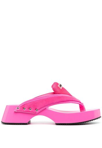 Ancuta Sarca logo-patch velvet sandals - Rosa