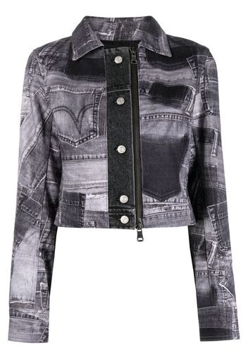 Andersson Bell patchwork-print denim jacket - Nero