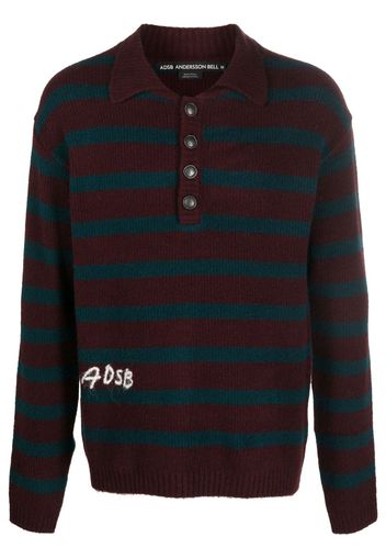 Andersson Bell logo-embroidered striped polo shirt - Rosso