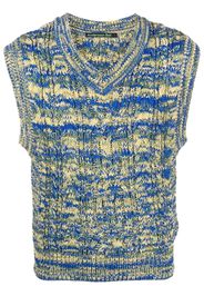 Andersson Bell abstract-knit V-neck vest - Blu