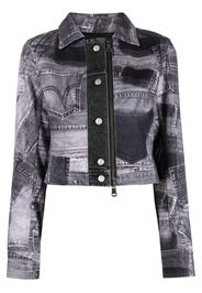 Andersson Bell patchwork-print denim jacket - Nero