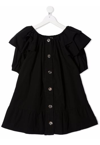 Andorine button-down ruffle dress - Nero