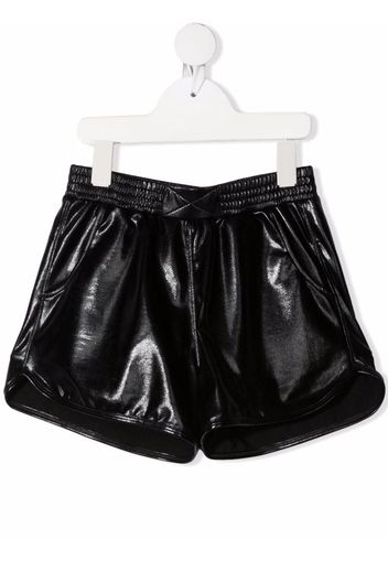 Andorine biker-effect fitted shorts - Nero