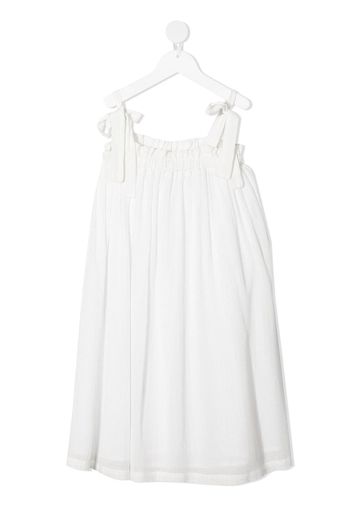 Andorine Vestito midi con ruches - Bianco