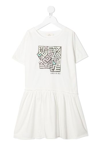 Andorine Vestito modello T-shirt con stampa - Bianco