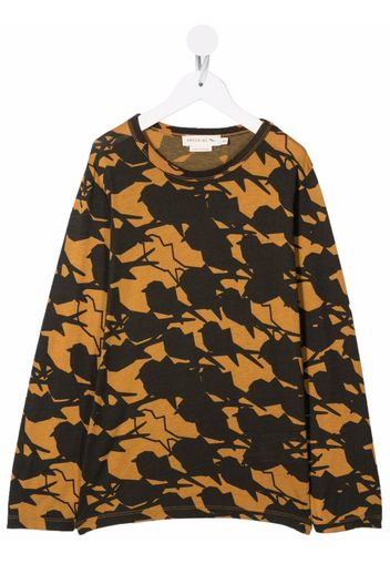 Andorine graphic-print long-sleeve T-shirt - Giallo