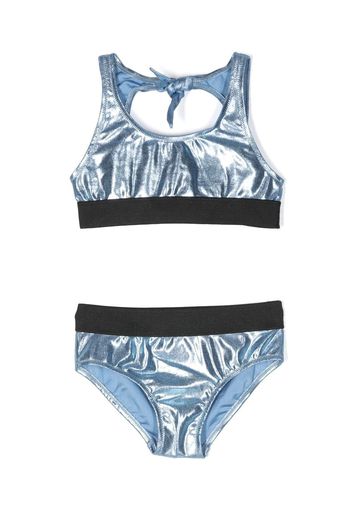Andorine Set bikini con effetto metallizzato - Blu
