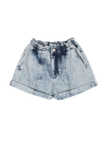 Andorine Shorts denim con lavaggio acido - Blu