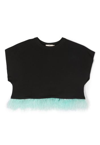 Andorine T-shirt con dettaglio di piume - Nero