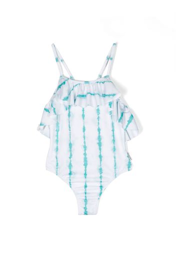 Andorine Costume intero con fantasia tie-dye - Bianco