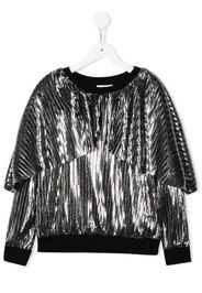 metallic pleated sweatshirt