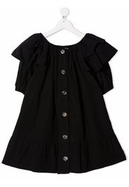 Andorine button-down ruffle dress - Nero