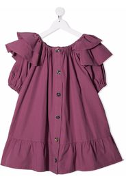 Andorine ruffle short-sleeve dress - Viola