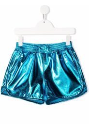 Andorine metallic-effect fitted shorts - Blu